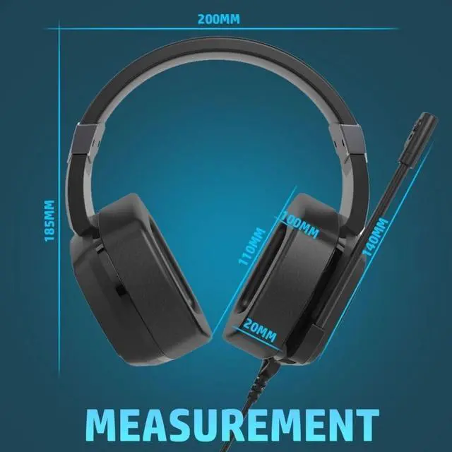 Alt view image 6 of 7 - HP H320 USB 3.5mm Wired 7.1 Surround Sound Over Ear Gaming Headset Mic