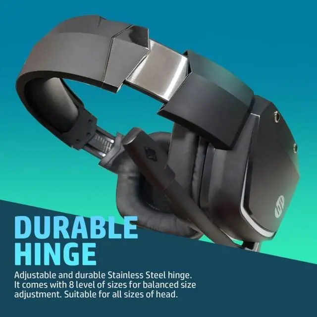 Alt view image 7 of 7 - HP H320 USB 3.5mm Wired 7.1 Surround Sound Over Ear Gaming Headset Mic