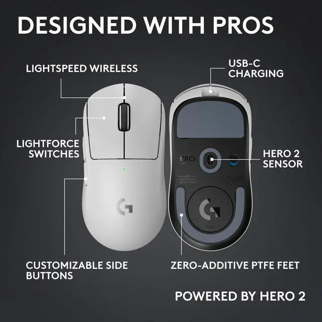 Alt view image 6 of 7 - PRO X SUPERLIGHT 2c-WHITE-2.4GHZ-N/A-CAN-215-#215
