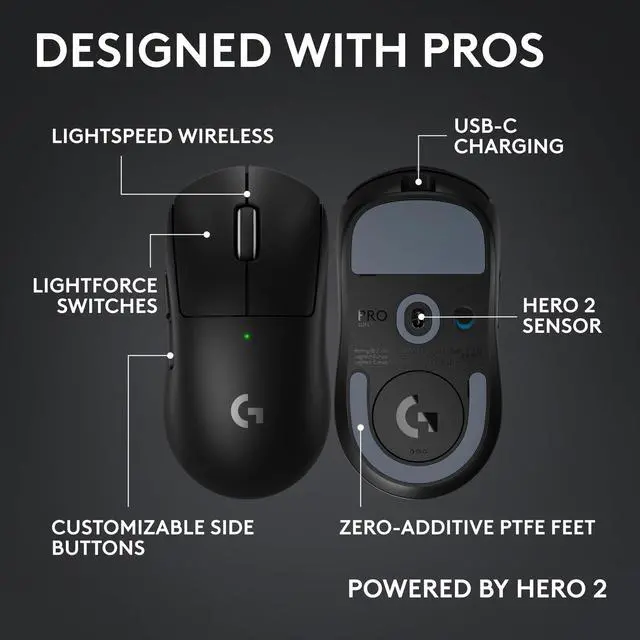 Alt view image 6 of 7 - PRO X SUPERLIGHT 2c-BLACK-2.4GHZ-N/A-CAN-215-#215