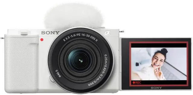 Main image of Sony Alpha ZV-E10 APS-C Mirrorless Vlog Camera with 16-50mm Lens White