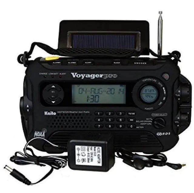 Alt view image 4 of 4 - kaito voyager pro ka600 digital solar dynamo,wind up,dynamo cranking am/fm/lw/sw & noaa weather emergency radio with flashlight, reading lamp alert,smart phone charger & rds and realtime alert, with