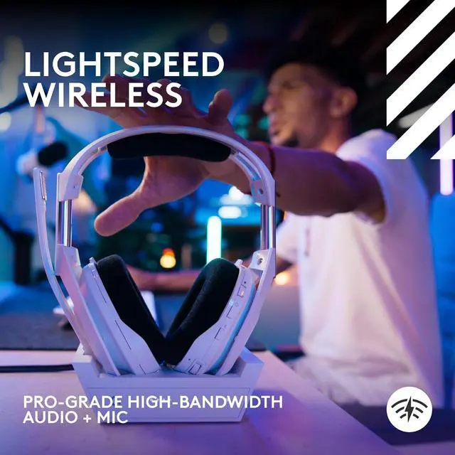 Alt view image 4 of 7 - Logitech G Astro A50 X Omni Platform Wireless Headset Base Station PC White