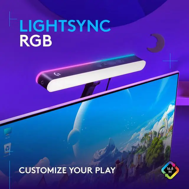 Alt view image 4 of 7 - Logitech G Litra Beam LX Dual-Sided RGB Streaming Key light - LED Bulb - Bluetooth, USB Powered, Color Temperature Setting, Adjustable Brightness - 400 lm Lumens - Desk Mountable - for Room
