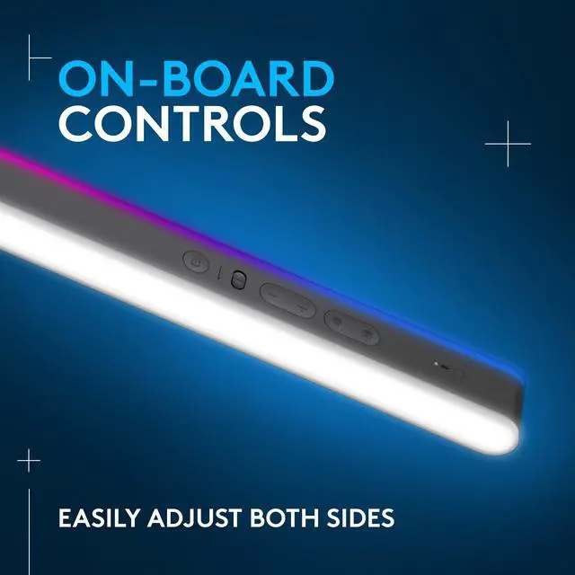 Alt view image 7 of 7 - Logitech G Litra Beam LX Dual-Sided RGB Streaming Key light - LED Bulb - Bluetooth, USB Powered, Color Temperature Setting, Adjustable Brightness - 400 lm Lumens - Desk Mountable - for Room