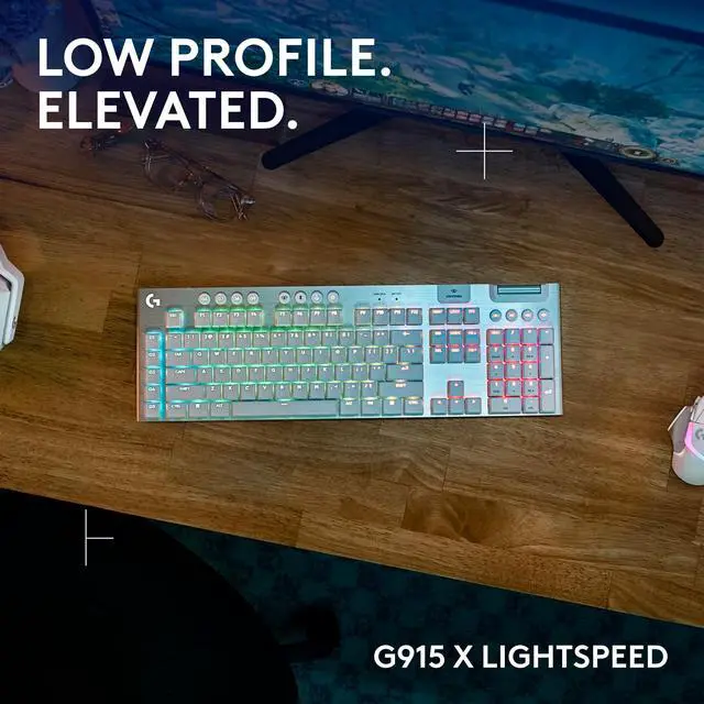 Alt view image 2 of 7 - G915 X LIGHTSPEED Wireless Low Profile Gaming Keyboard - White