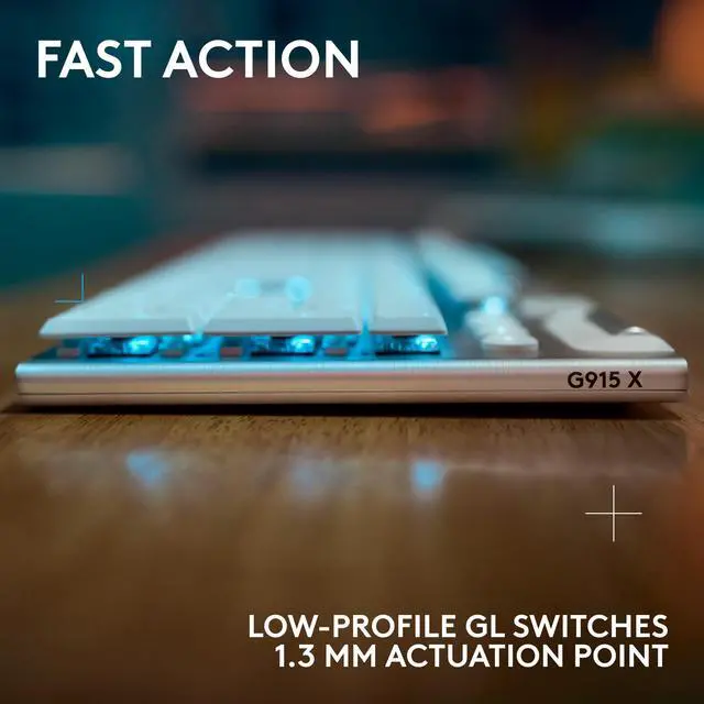 Alt view image 3 of 7 - G915 X LIGHTSPEED Wireless Low Profile Gaming Keyboard - White