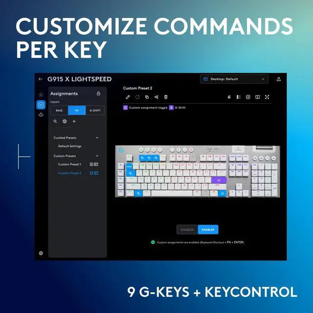 Alt view image 4 of 7 - G915 X LIGHTSPEED Wireless Low Profile Gaming Keyboard - White