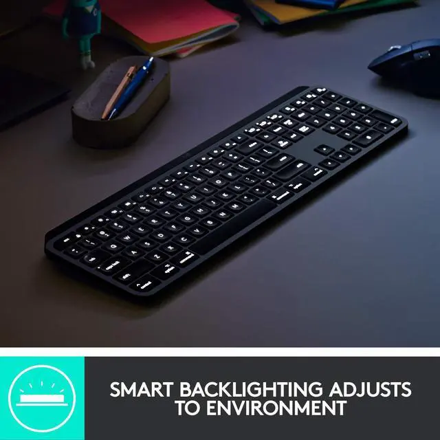 Alt view image 15 of 17 - Logitech MX KEYS FOR MAC 920-009552 Space Gray Bluetooth Wireless Keyboard
