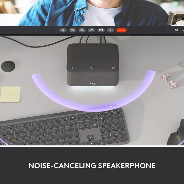 Alt view image 5 of 7 - Logitech Logi Dock USB C Speakerphone Docking Station Graphite