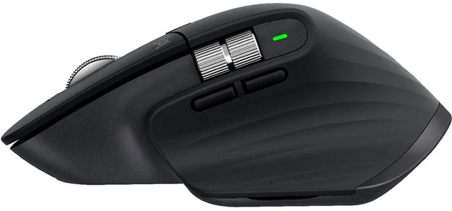 Alt view image 11 of 12 - Logitech MX Master 3 Mouse - Darkfield - Wireless - Bluetooth/Radio Frequency - 2.40 GHz - Black - USB - 4000 dpi - Scroll Wheel, Thumbwheel - 7 Button(s)