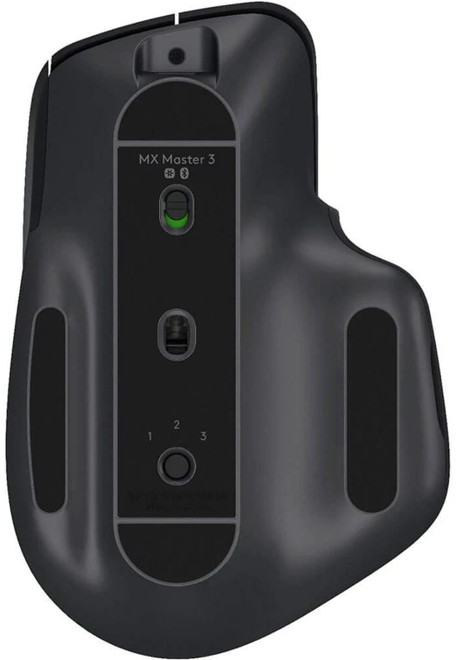 Alt view image 12 of 12 - Logitech MX Master 3 Mouse - Darkfield - Wireless - Bluetooth/Radio Frequency - 2.40 GHz - Black - USB - 4000 dpi - Scroll Wheel, Thumbwheel - 7 Button(s)