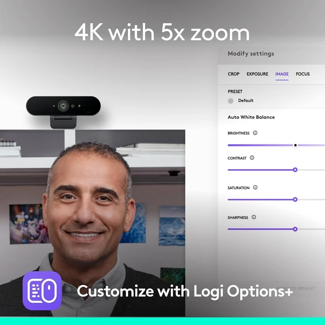 Alt view image 2 of 7 - Brio Ultra 4K HD Webcam for Streaming and Meetings - Black