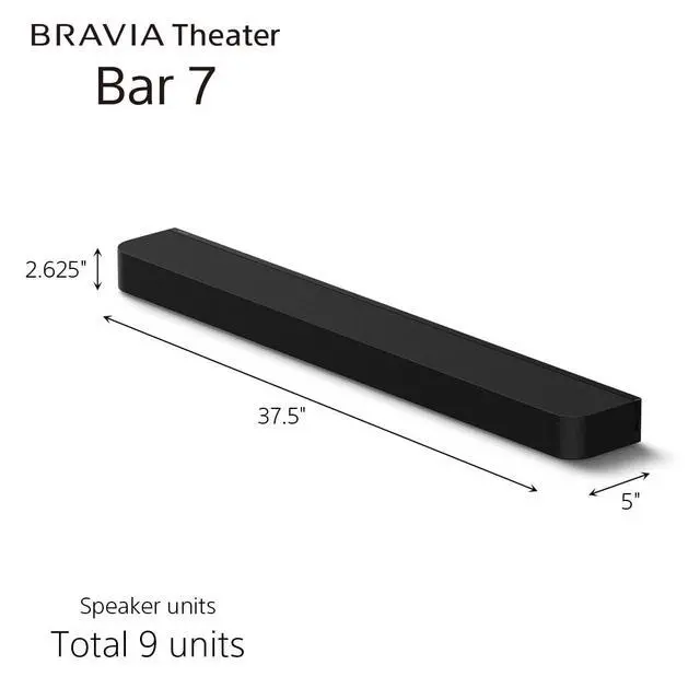 Alt view image 2 of 7 - Sony BRAVIA Theater Bar 7 9-Speaker TV Home Theater Soundbar Audio Unit