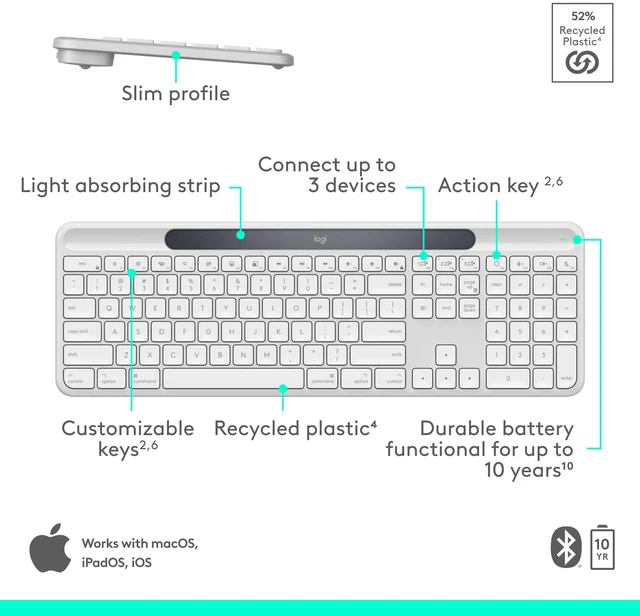 Alt view image 7 of 7 - Signature Slim Solar+ for Mac-OFFWHITE-US-2.4GHZ/BT-N/A-CAN-215-MAC