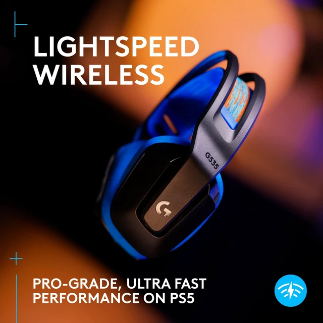 Alt view image 2 of 7 - G535 Lightspeed Wireless Gaming Headset for PS5, PS4, PC - Black-Blue