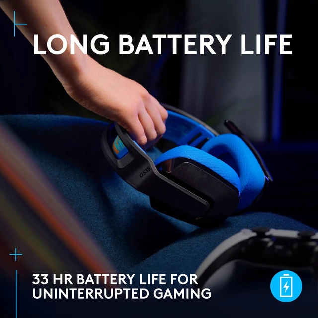Alt view image 3 of 7 - G535 Lightspeed Wireless Gaming Headset for PS5, PS4, PC - Black-Blue