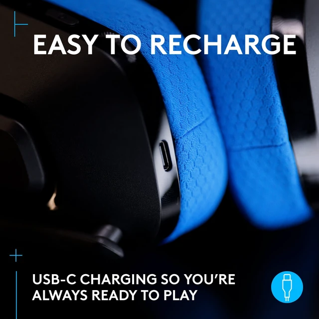 Alt view image 7 of 7 - G535 Lightspeed Wireless Gaming Headset for PS5, PS4, PC - Black-Blue