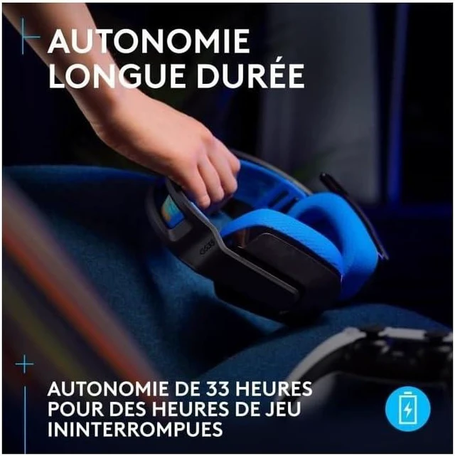 Alt view image 5 of 6 - G535 Lightspeed Wireless Gaming Headset for PS5, PS4, PC - Black-Blue
