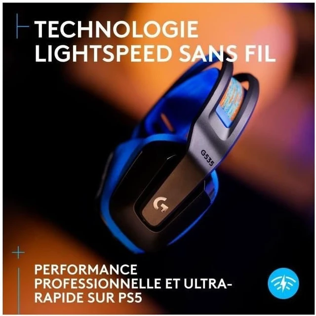 Alt view image 6 of 6 - G535 Lightspeed Wireless Gaming Headset for PS5, PS4, PC - Black-Blue