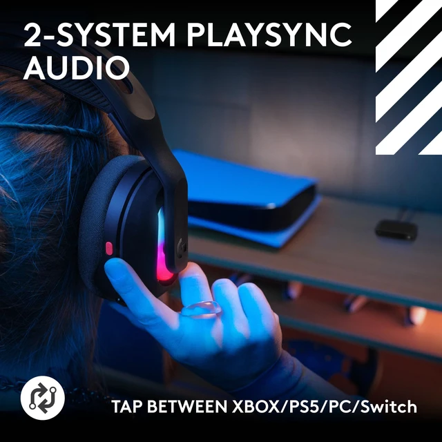 Alt view image 2 of 6 - Logitech Astro A20 X LIGHTSPEED Wireless Gaming Headset Black