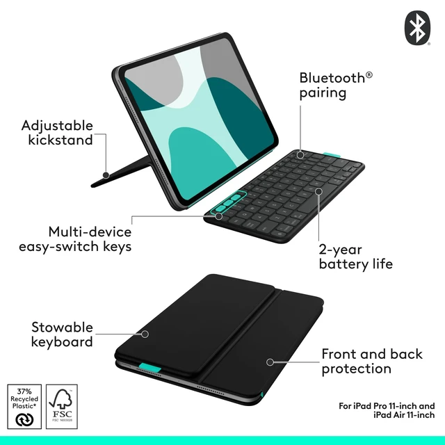 Alt view image 7 of 7 - Flip Folio Keyboard Case (iPad Pro 11")
