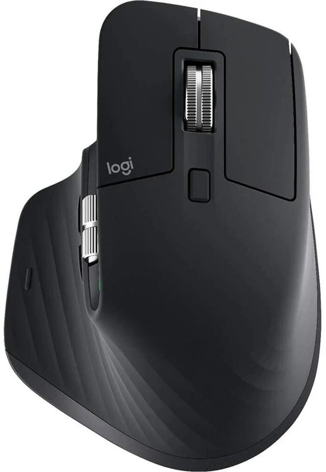 Alt view image 7 of 12 - Logitech MX Master 3 Mouse - Darkfield - Wireless - Bluetooth/Radio Frequency - 2.40 GHz - Black - USB - 4000 dpi - Scroll Wheel, Thumbwheel - 7 Button(s)