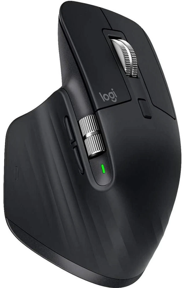 Alt view image 8 of 12 - Logitech MX Master 3 Mouse - Darkfield - Wireless - Bluetooth/Radio Frequency - 2.40 GHz - Black - USB - 4000 dpi - Scroll Wheel, Thumbwheel - 7 Button(s)