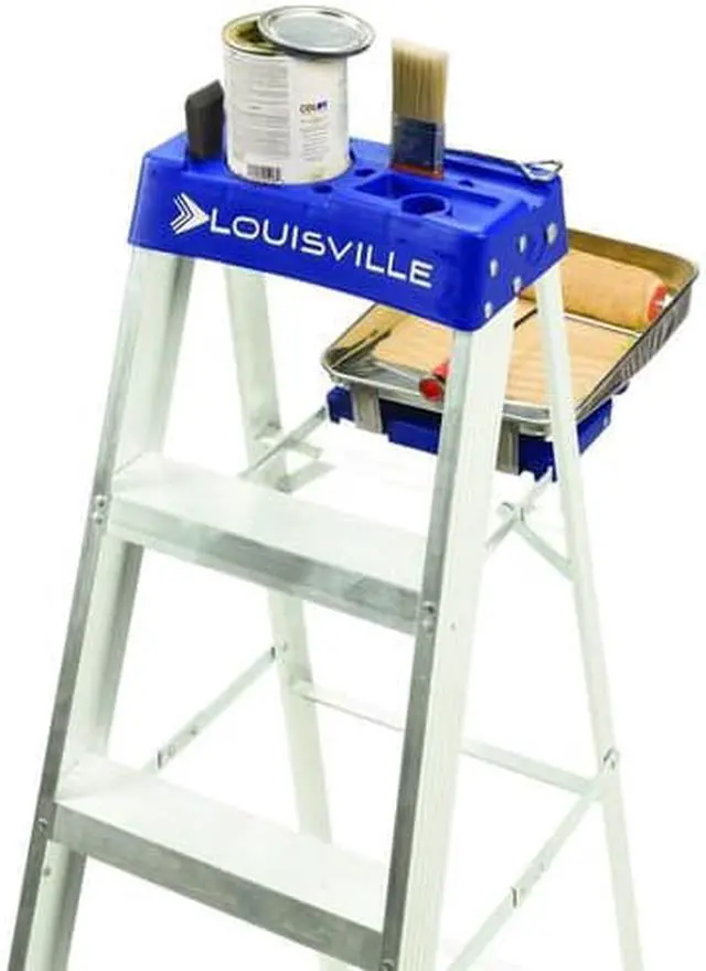 Alt view image 8 of 18 - Louisville AS2106 6 ft. Type I Duty Rating 250 lbs. Load Capacity Aluminum Step Ladder with Molded Pail Shelf