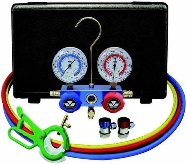 Alt view image 3 of 3 - 89661PRO Aluminum 2-Way Manifold Set with 3-in-1 Side Mount Tap Valve