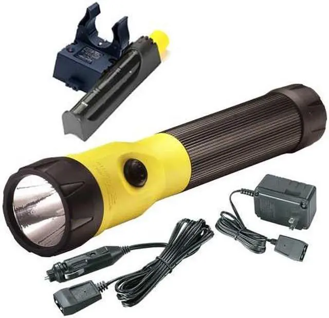 Alt view image 3 of 6 - 76182 PolyStinger LED Rechargeable Flashlight with Extra Battery and Piggyback Charger (Yellow)