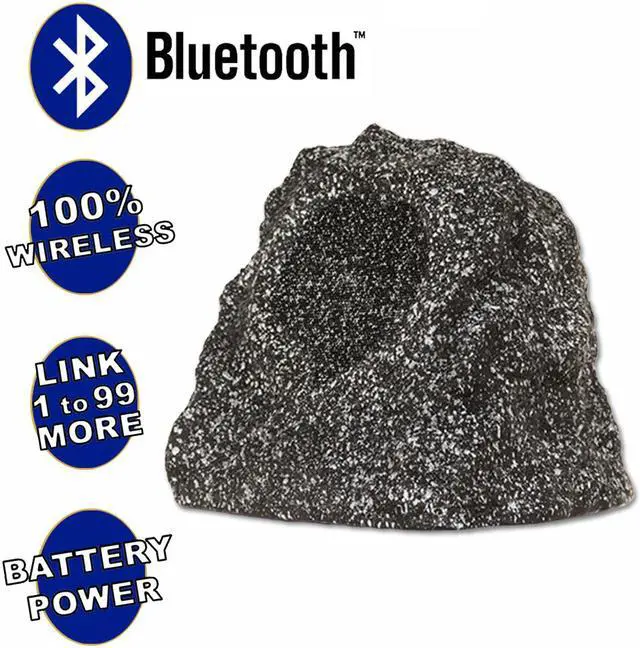 Main image of Theater Solutions B41GG Fully Wireless 60 Watt Rechargeable Battery Bluetooth Rock Speaker Granite Link Up To 99 Speakers Wirelessly