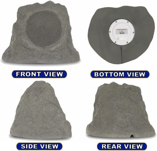 Alt view image 5 of 7 - Theater Solutions B63GR Fully Wireless 100 Watt Rechargeable Battery Bluetooth 6.5" Rock Speaker Slate Grey Link Up To 99 Speakers Wirelessly