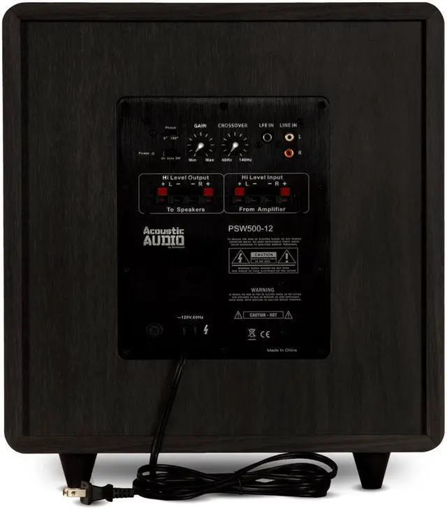 Alt view image 3 of 7 - Acoustic Audio PSW500-12 Home Theater Powered 12" LFE Subwoofer Black Front Firing Sub