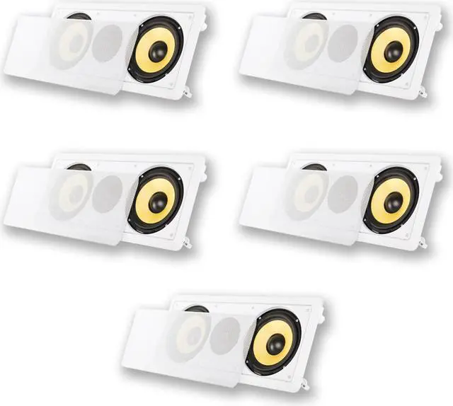 Main image of Acoustic Audio HD-6c Flush Mount Speakers Dual 6.5" Woofers In Wall 5 Pack