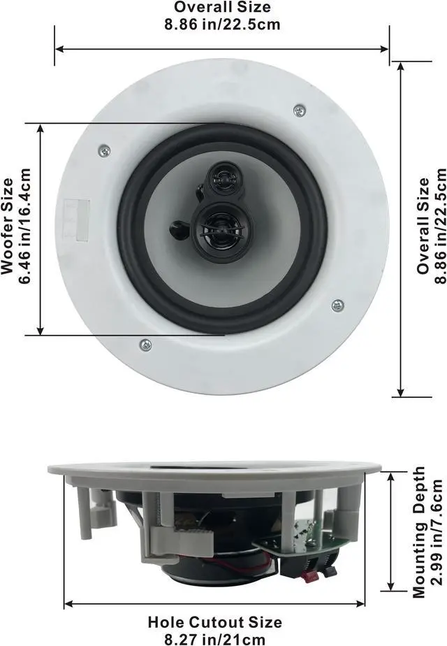 Alt view image 2 of 6 - Acoustic Audio CSic64 Frameless 6.5" In Ceiling 5 Speaker Set 3 Way Home Theater Speakers