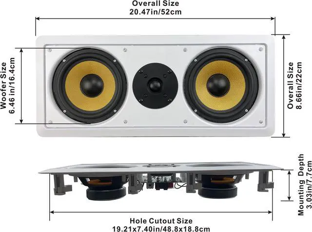Alt view image 2 of 5 - Acoustic Audio HD6c In-Wall 6.5" Center Channel Speaker Home Theater Surround Sound