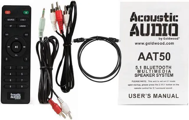 Alt view image 6 of 6 - Acoustic Audio AAT5005 Bluetooth Tower 5.1 Home Theater Speaker System with 8" Powered Subwoofer