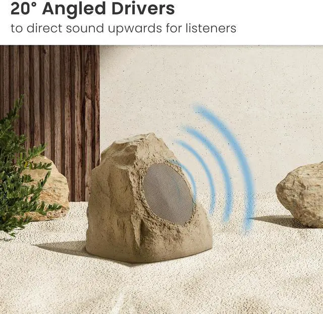 Alt view image 4 of 7 - Theater Solutions 6R4S Outdoor Sandstone Rock 6 Speaker Set for Yard Patio Pool Spa