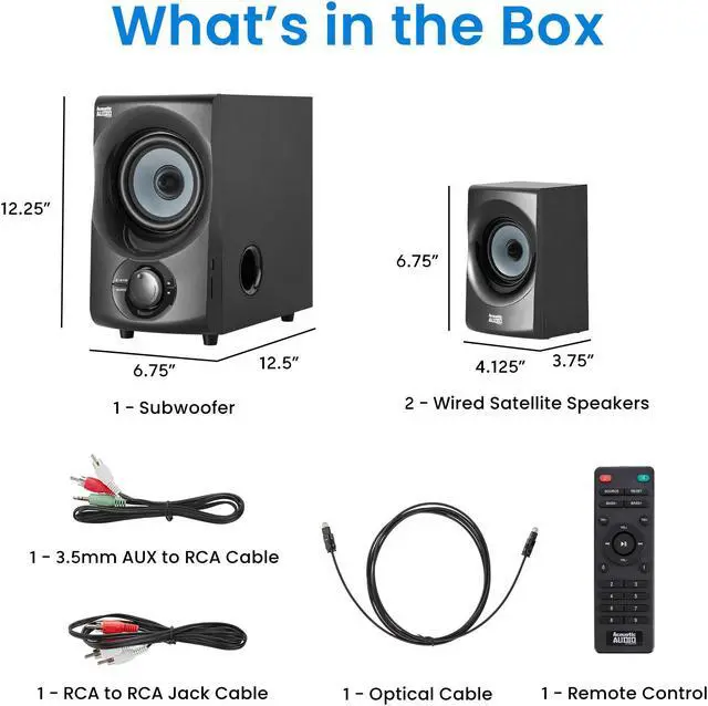 Alt view image 5 of 6 - Acoustic Audio AA2172 Bluetooth 2.1 Home Speaker System with USB and SD Computer Multimedia