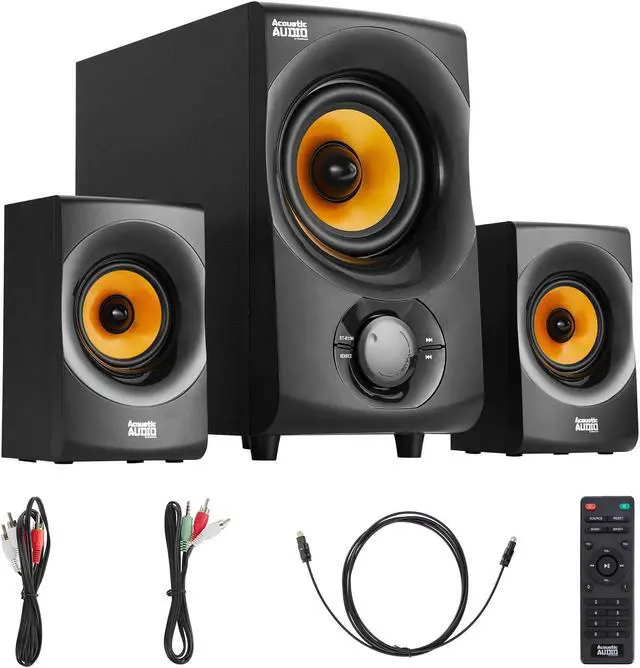 Main image of Acoustic Audio by Goldwood Bluetooth 2.1 Speaker System 2.1-Channel Home Theater Speaker System, with Optical/Aux/USB/SD Inputs Black (AA2170)