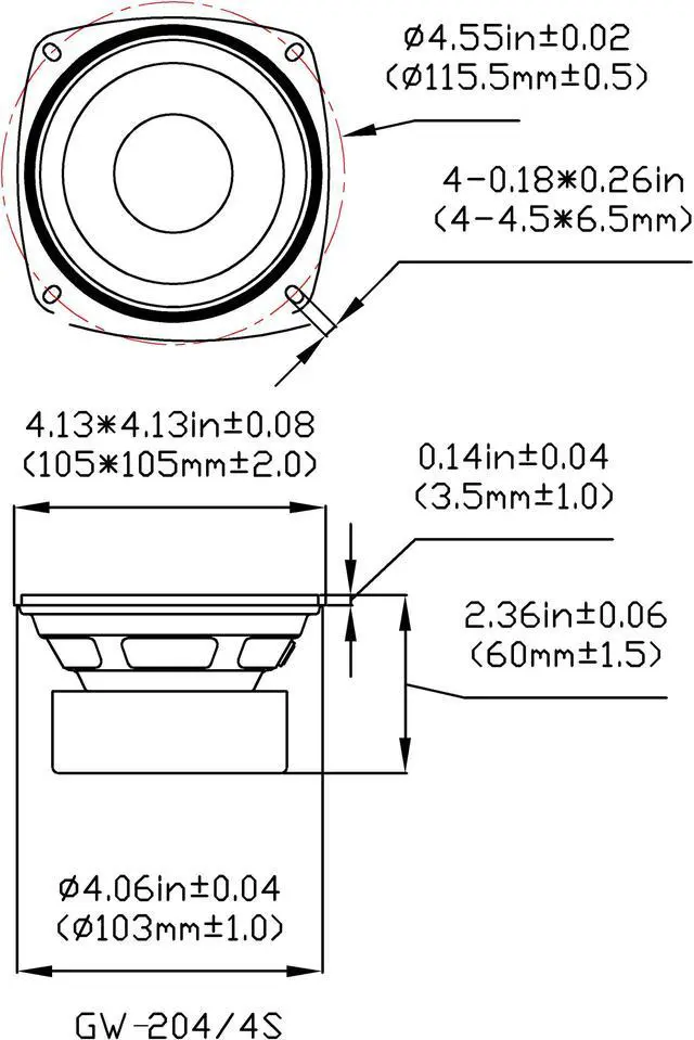 Alt view image 2 of 5 - 24 Goldwood Sound GW-204/4S Shielded 4" Woofers 70 Watt each 4ohm Replacement Speakers