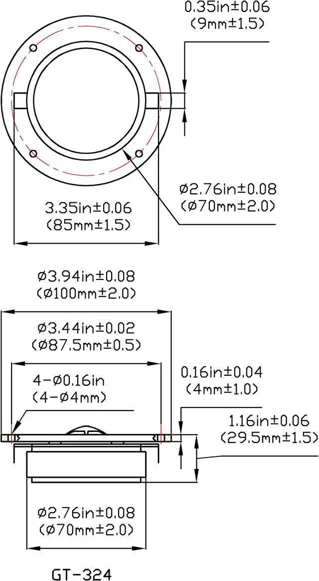 Alt view image 8 of 8 - Goldwood Sound GT-324 Titanium Dome Tweeter 120 Watt 8ohm Replacement Round Tweeter