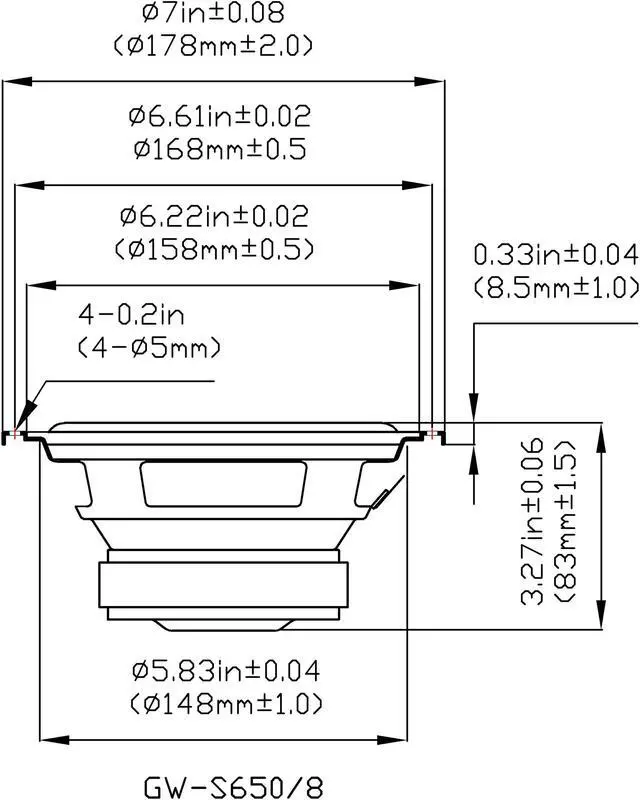 Alt view image 2 of 7 - Goldwood Sound GW-S650/8 Poly Cone 6.5" Woofer 170 Watts 8ohm Replacement Speaker