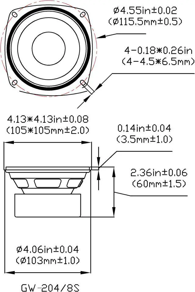 Alt view image 3 of 6 - 24 Goldwood Sound GW-204/8S Shielded 4" Woofers 70 Watt each 8ohm Replacement Speakers