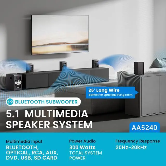 Alt view image 2 of 7 - Acoustic Audio PSW10 Home Theater Powered 10" Subwoofer Black Down Firing Sub