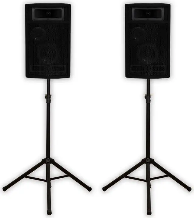 Main image of Acoustic Audio PA-500X Passive 800 Watt 3-Way Speaker Pair DJ PA Speakers and Stands