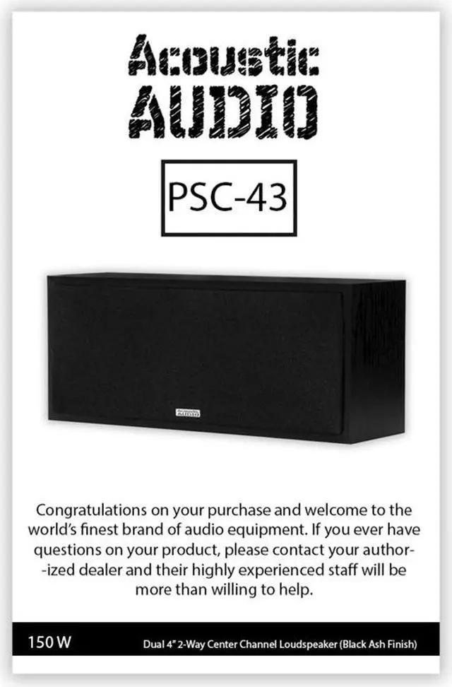 Alt view image 4 of 5 - Acoustic Audio PSC43 Center Channel Speaker 3-Way Home Theater Surround Sound