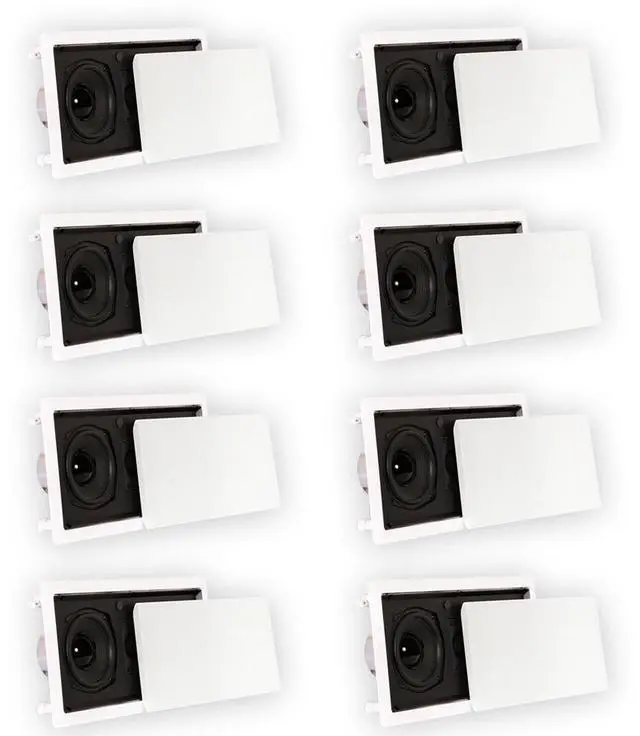 Main image of Theater Solutions TSLCR5 Flush Mount Speakers Dual Woofer In Wall 8 Pack