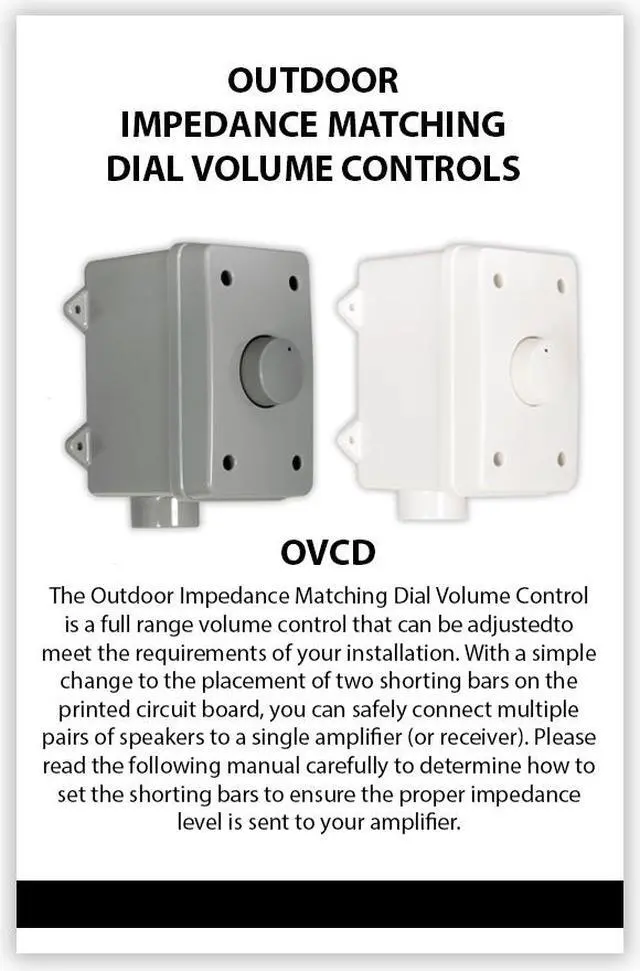 Alt view image 5 of 5 - Theater Solutions OVCDW Outdoor Volume Controls White Weatherproof 2 Piece Set